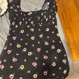 Floral Black Dress